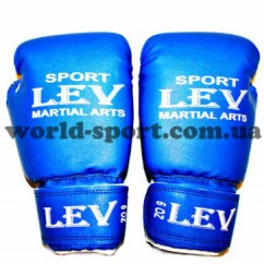 Перчатки бокс Лев 6 OZ (винил, синий, красный)